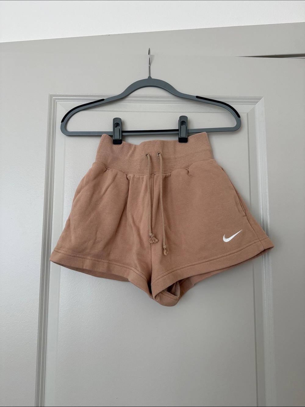 Nike Women's High-Waist Tan Shorts